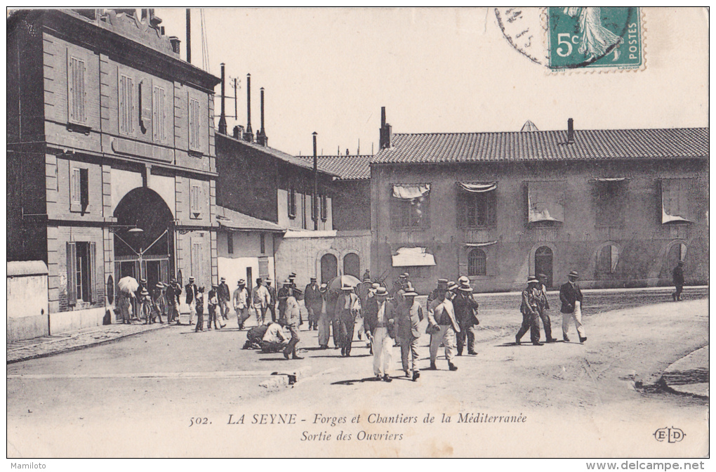 LA SEYNE-sur-MER 83 ( FORGES ET CHANTIERS DE LA MEDITERRANEE SORTIE DES OUVRIERS ) - La Seyne-sur-Mer