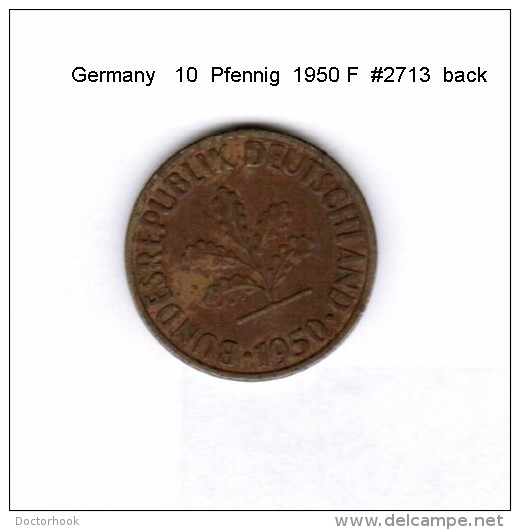GERMANY   10  PFENNIG  1950 F  (KM # 108) - 10 Pfennig