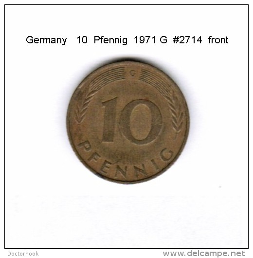 GERMANY   10  PFENNIG  1971 G  (KM # 108) - 10 Pfennig