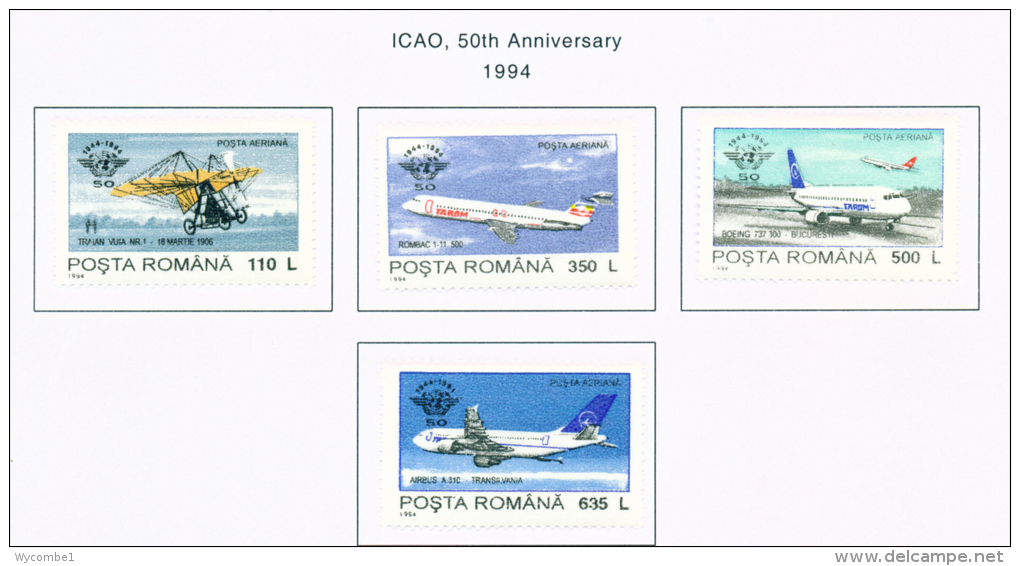 ROMANIA - 1993  Air ICAO  Mounted Mint - Nuovi