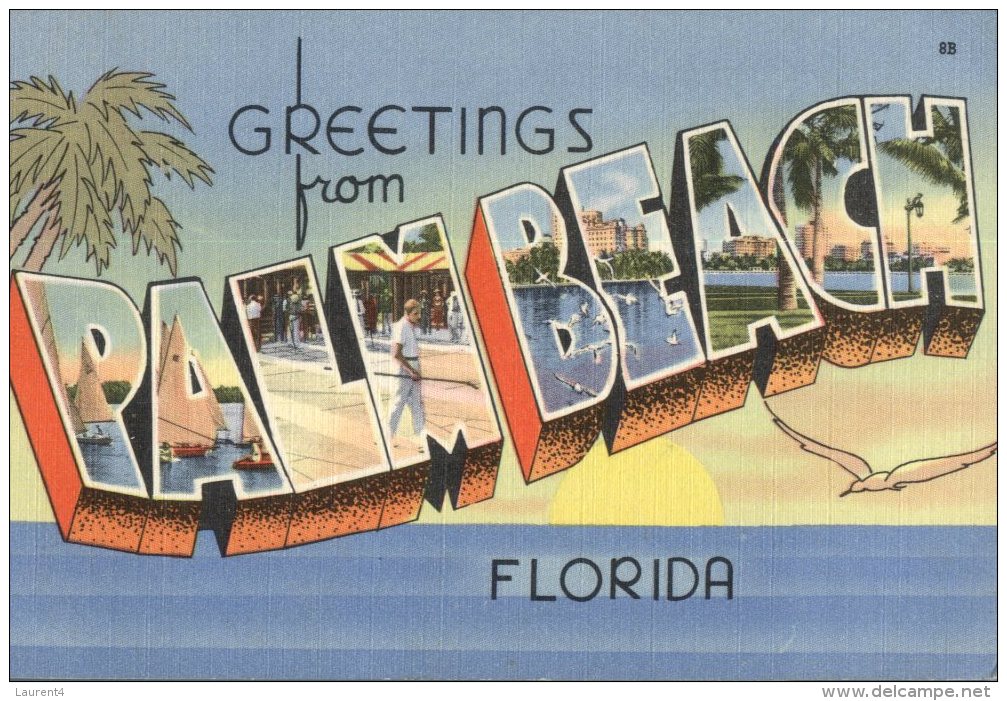 (707)  Older Postcard - Carte Ancienne - USA - Palm Beach - Cracker Barrel Card + Taxed - Palm Beach