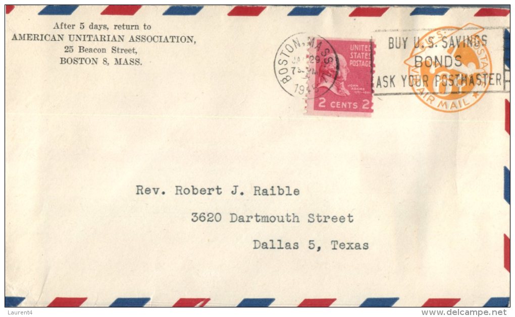 (555) USA First Day Cover - 1943- Pre-paid Envelope 6 Cents + 2 Cent - 1941-1950