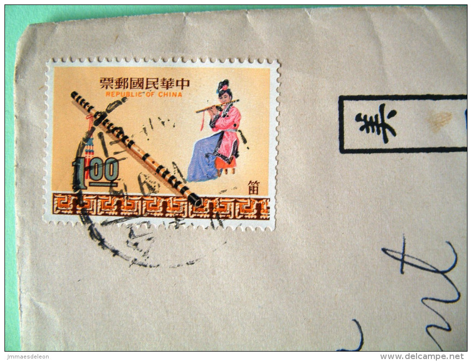 Taiwan 1969 Cover To USA - Music Instruments Flute - Storia Postale
