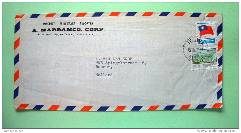 Taiwan 1979 Cover To Holland - Flag - Airport - Lettres & Documents