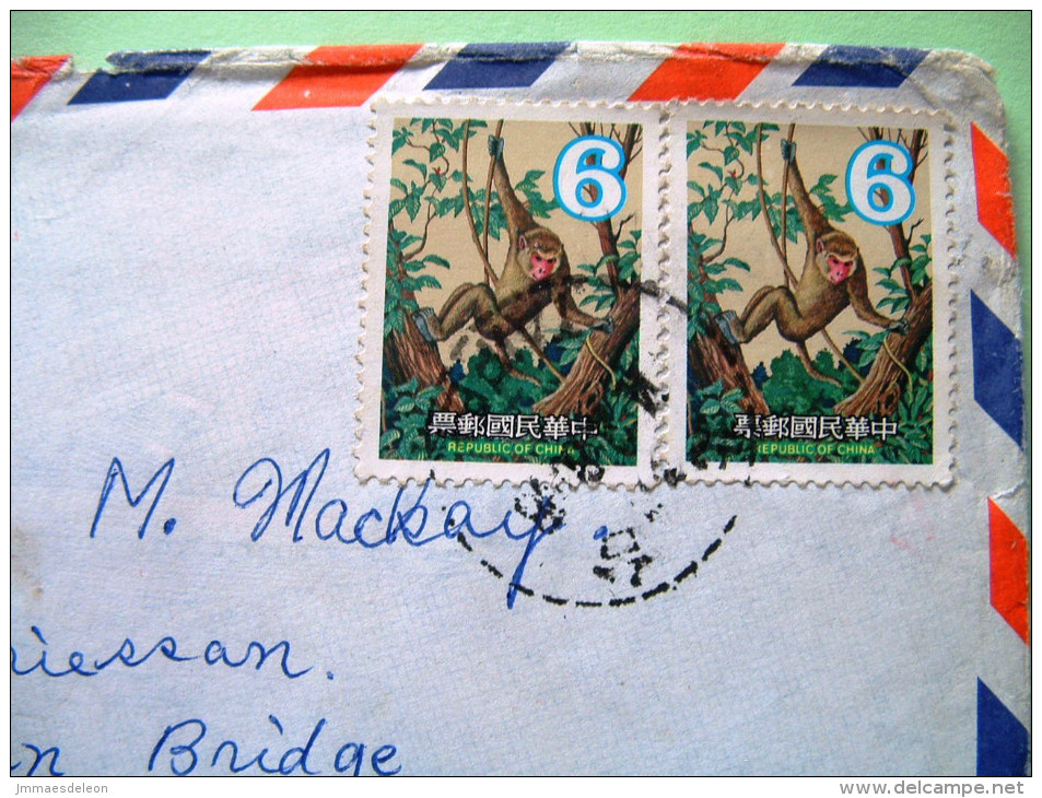 Taiwan 1980 Cover To Scotland UK - Monkeys - Lettres & Documents