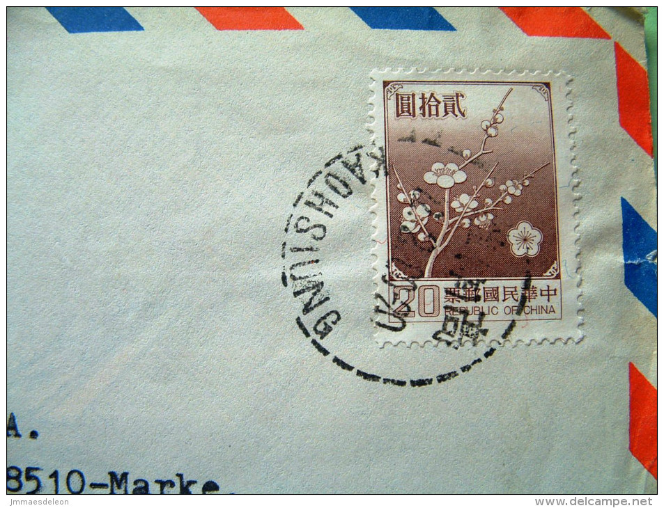 Taiwan 1980 Cover To Belgium - Flowers - Lettres & Documents