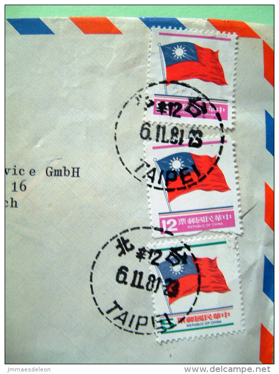 Taiwan 1981 Cover To Germany - Flags - Lettres & Documents