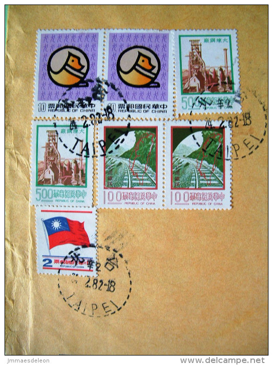 Taiwan 1982 Front Of Vertical Cover - Steel Mill - Railway Bridge - Flag -year Of The Dog - Covers & Documents