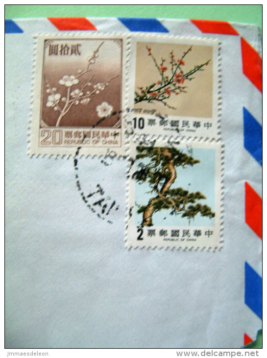 Taiwan 1982 Cover To England - Tree Branch - Flowers - Lettres & Documents