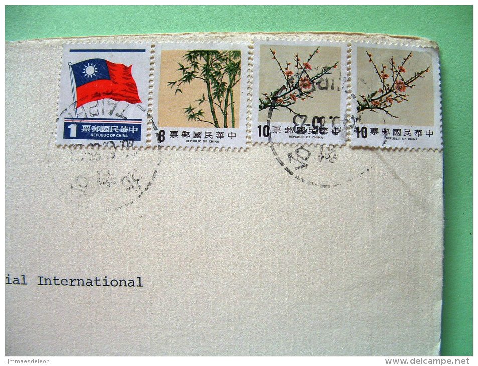 Taiwan 1985 Cover To Belgium - Tree Branch - Flag - Lettres & Documents