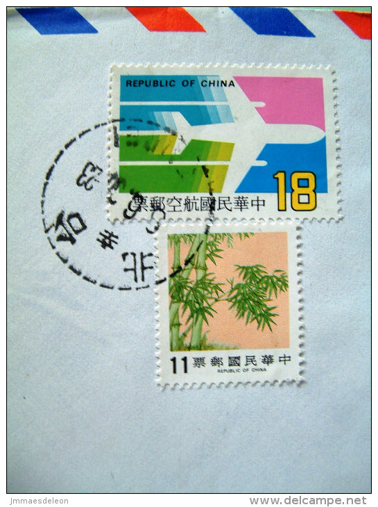 Taiwan 1985 Cover To USA - Tree Branch Bamboo - Plane - Lettres & Documents