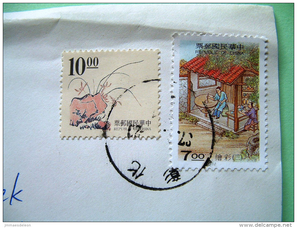 Taiwan 1997 Cover To Czech Rep. - Ancient Chinese Engraving - House - Cartas & Documentos
