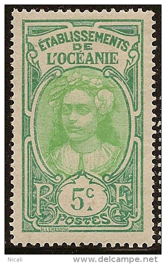 OCEANIC SETTLEMENTS 1913 5c Woman SG 24 HM YZ312 - Neufs