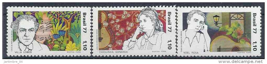 1977 BRESIL 1252-54** Compositeurs, Villa-Lobos - Unused Stamps