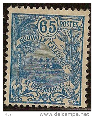 NEW CALEDONIA 1905 65c Blue SG 120 MNG YZ442 - Neufs