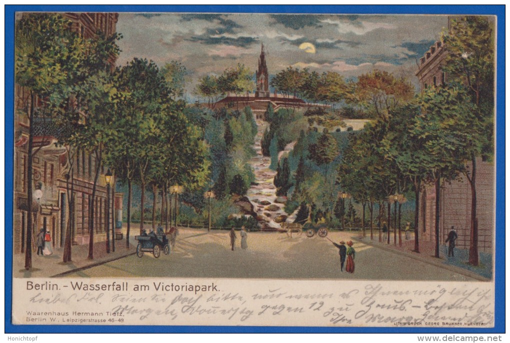 Deutschland; Berlin; Kreuzberg; Wasserfall Am Victoriapark; Litho 1901 - Kreuzberg