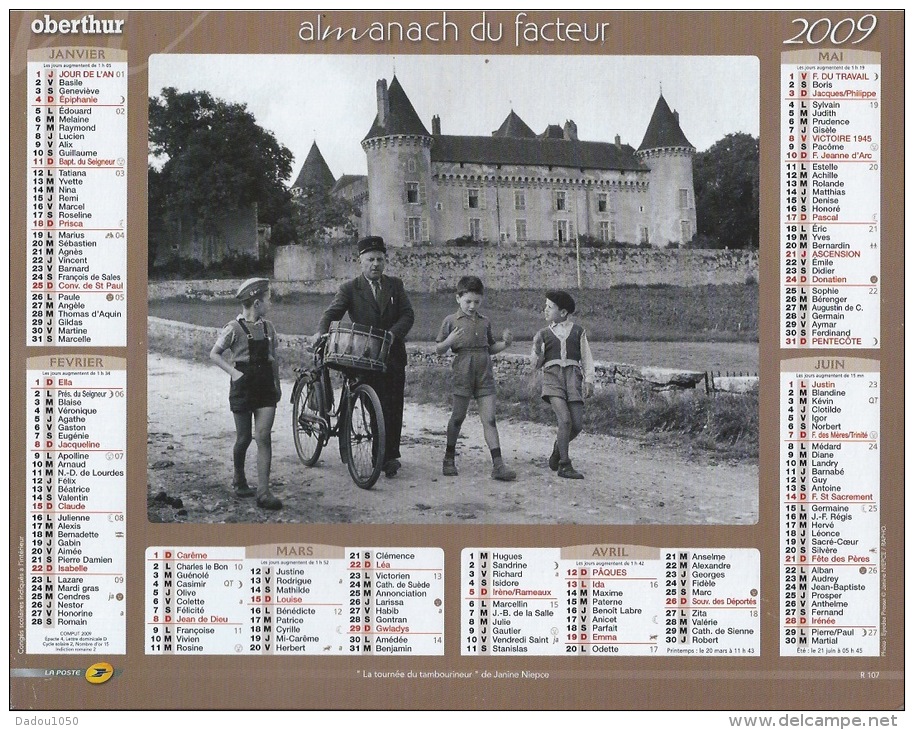 Almanach Du Facteur 2009  Robert Doisneau Et Janine Niepce - Groot Formaat: 2001-...