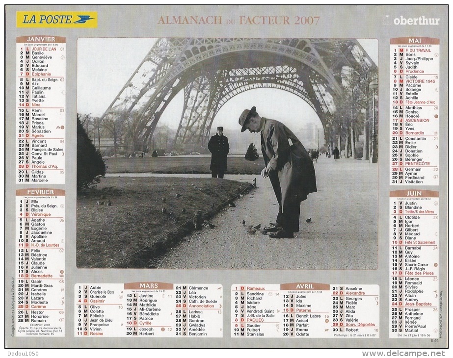 Almanach Du Facteur 2007  Edouard Boubat - Grand Format : 2001-...