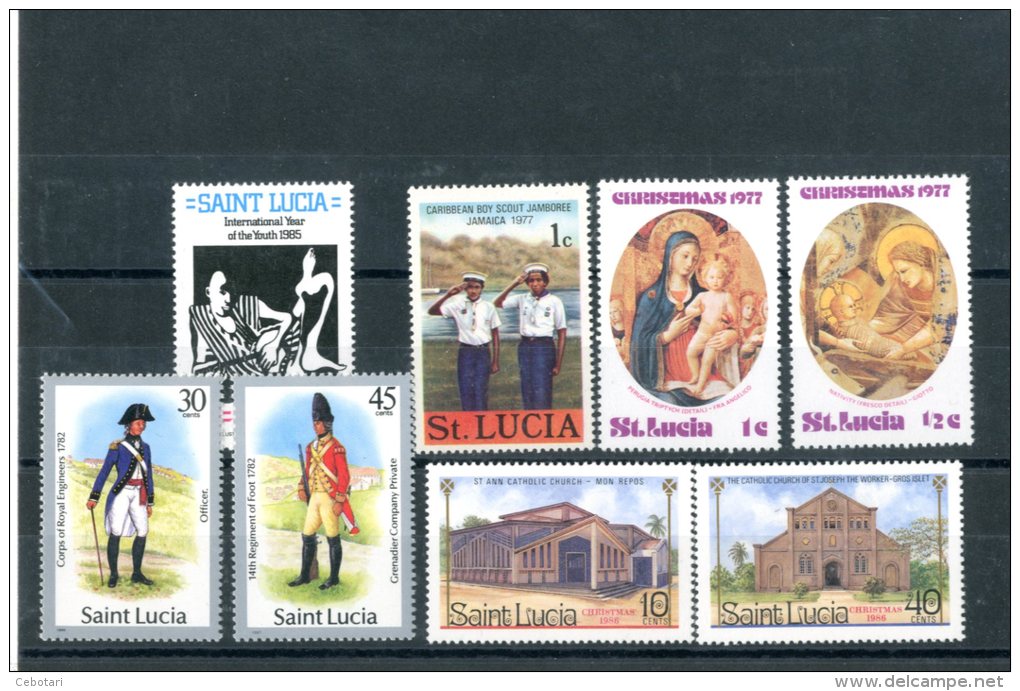 SAINT LUCIA** - Lotto Di 8 Val. Come Da Scansione - St.Lucie (1979-...)