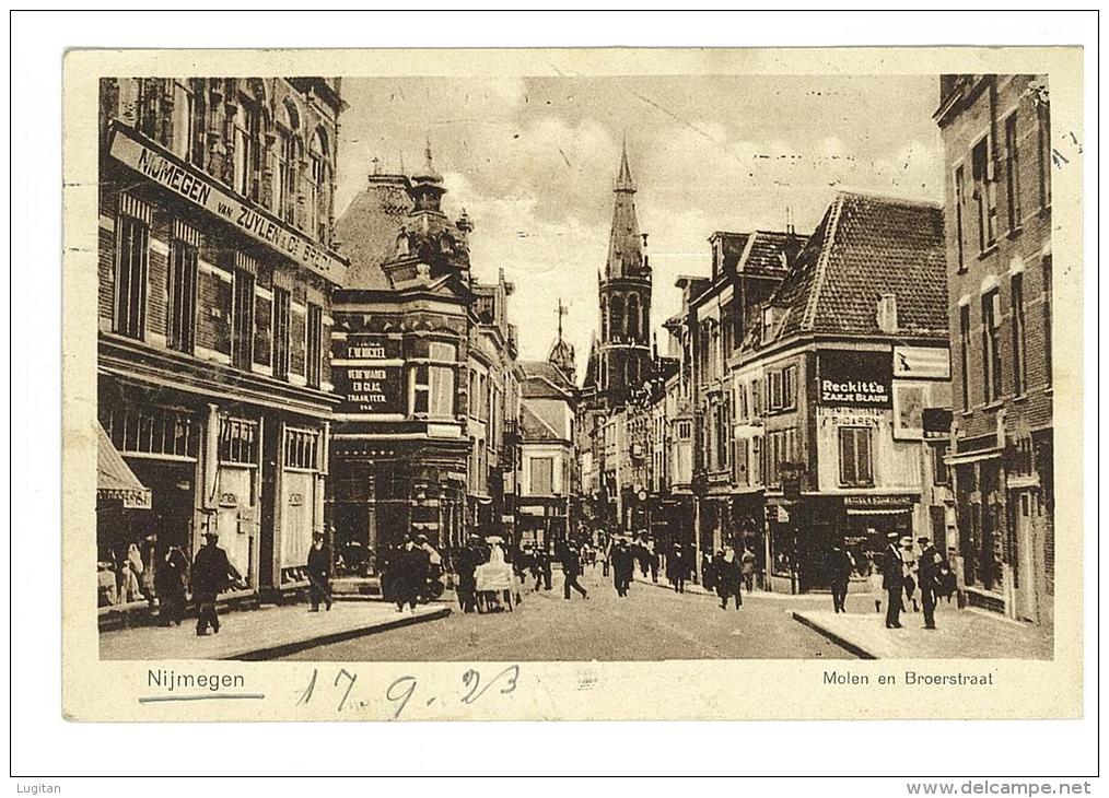 CARTOLINA  - NIJMEGEN  - CENTRO CITTA' - ANIMATA - VIAGGIATA NEL 1923 - Nijmegen