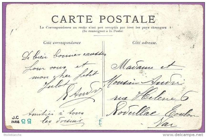 Timbre Semeuse Rouge 10c, Bord Numéro 0 - Cachet Poste 1911 - Sur CPA PARIS (75) Boulevard Des Italiens - Altri & Non Classificati