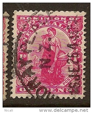 NZ 1909 1d Dominion Globe Flaw SG 410c U QT744 - Variétés Et Curiosités