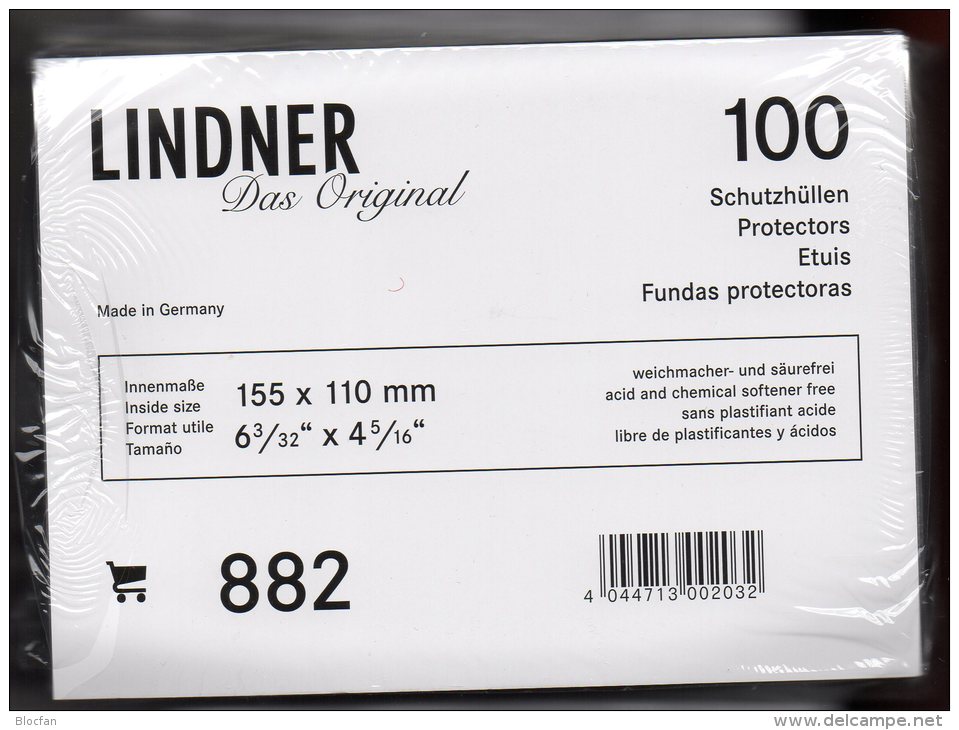 Hüllen 100-Box Neu 18€ Schutz/Einsortieren Moderner Ansichtskarten 882P LINDNER 155x110mm For New Postcard Of World - Vírgenes