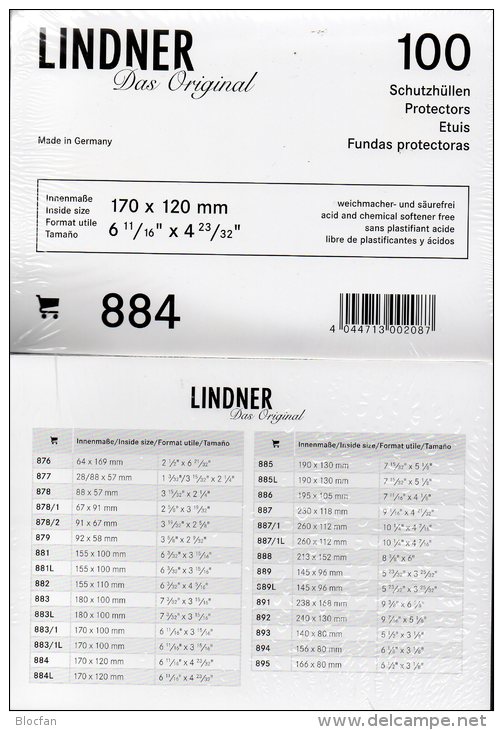 100-Box Brief-Hüllen Neu 20€ Schutz/Einsortieren Briefe #884 Lindner Maß 170x120mm Letter Too Postcard Of The World - Vierges