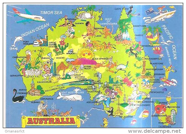 77502) Cartolina Dell'australia - Map Of Australia - Viaggiata - Altri & Non Classificati