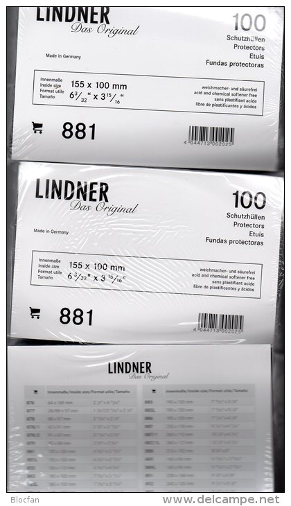 300-Box Ansichtskarten Hüllen Neu 47€ Schutz/Sortieren Alte Karten #881 LINDNER 155x100mm For Old Postcard Of World - Sobres Transparentes