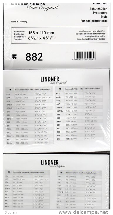 300-Box Hüllen Neu 53€ Schutz/Einsortieren Moderner Ansichtskarten #882 LINDNER 155x110mm For New Postcard Of World - Sobres Transparentes