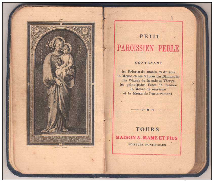 "Petit Paroissien Perle", Version N° 1700 – éditions Mame (Tours) - 1925 - Religion