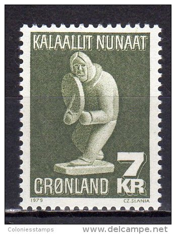 (SA0518) GREENLAND, 1979 (Soapstone Sculpture "Eskimo With Drum"). Mi # 117. MNH** Stamp - Ungebraucht