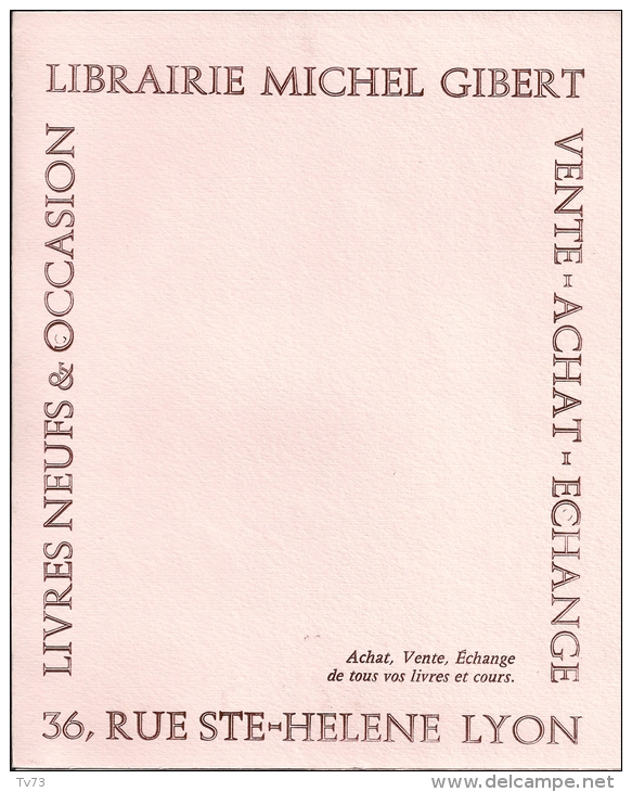 Bv041 - Buvard - Librairie Michel Gibert - LYON - Buvard Double - L