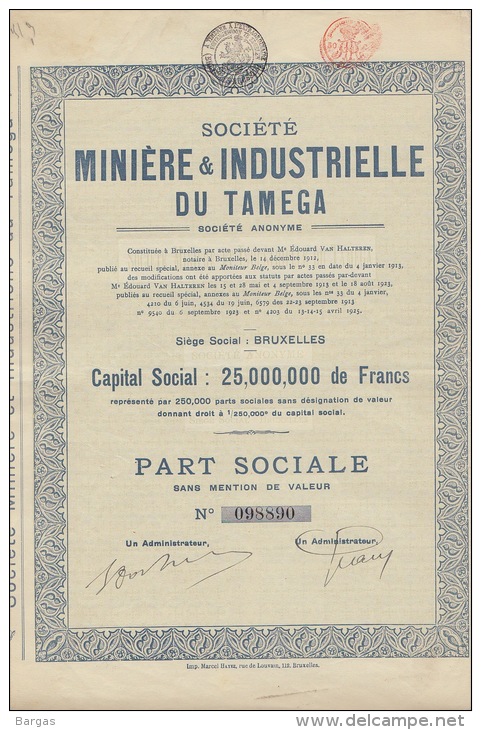 Lot 3X Minière Et Industrielle Du Tamega - Other & Unclassified