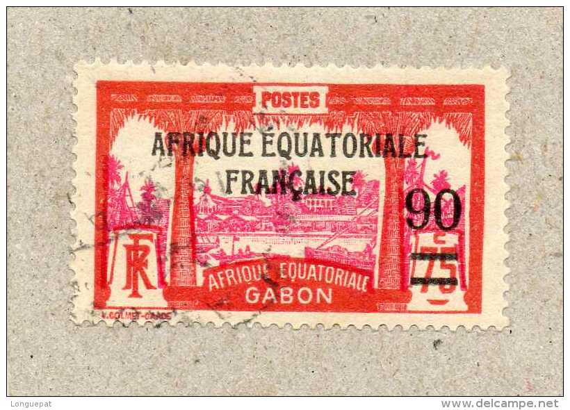 GABON: Vue De Libreville  - Type De 1910-18 (AFRIQUE EQUATORIALE FRANCAISE) Avec Nouvelle Valeur - - Oblitérés