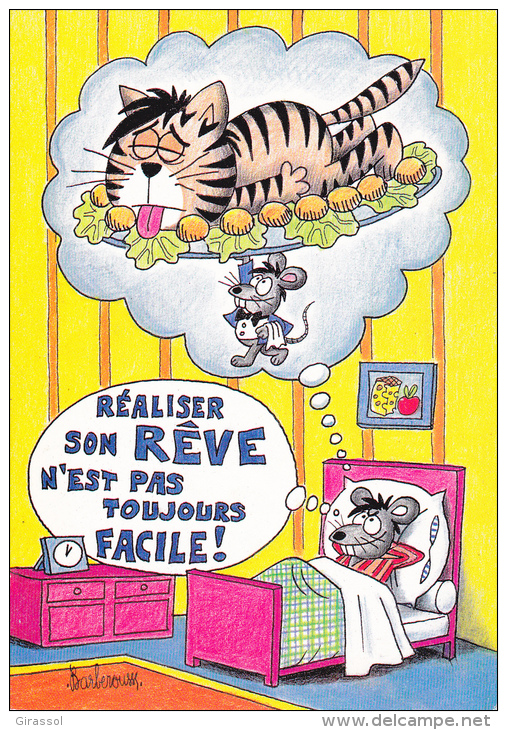 CPSM  UNE VIE DE CHAT BARBEROUSSE SOURIS REALISER SON REVE PAS FACILE HUMOUR - Barberousse