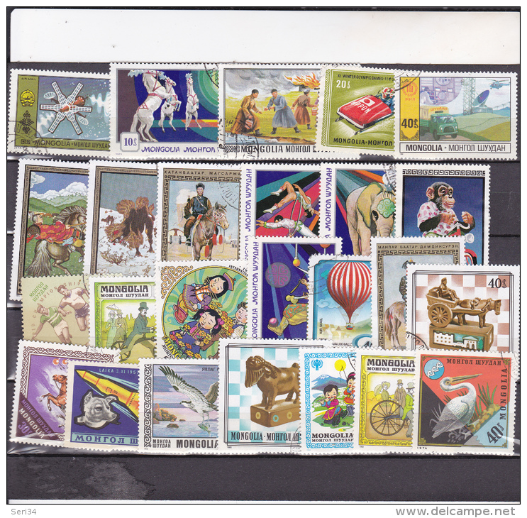 MONGOLIE : Y&T : O : Lot De 25  Timbres - Mongolie