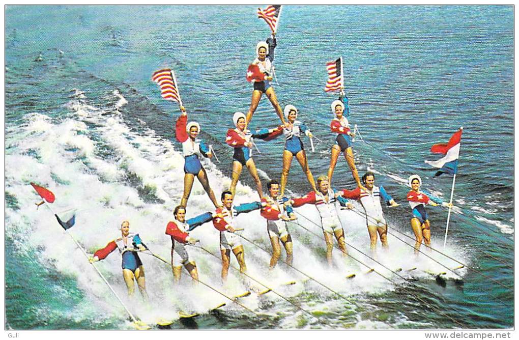 Etats-Unis- FL FLORIDA CYPRESS GARDENS Lot,ensemble De 2 Cartes (ski Nautique Water Ski Deltplane Delta)(Winter Haven) - Autres & Non Classés