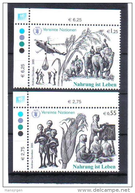 ESS684  UNO WIEN 2005  MICHL 453/54  ** Postfrisches ECKRANDSTÜCK - Neufs