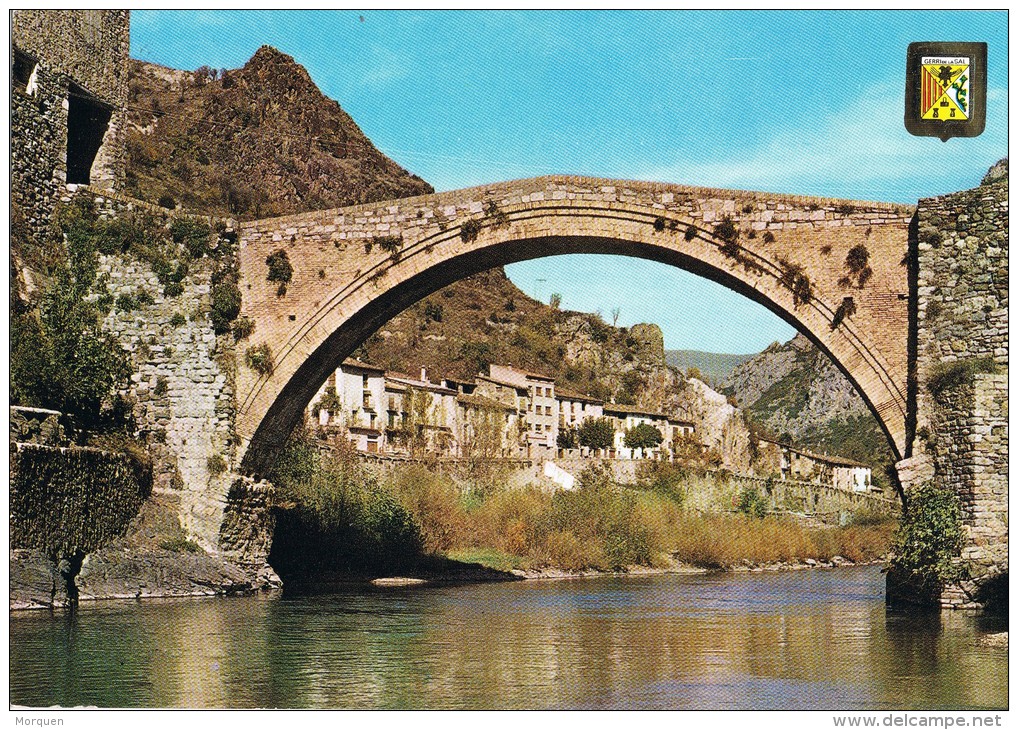 4680. Postal GERRI De La SAL (Lerida) 1968. Pirineo, Puente Romanico - 1931-....