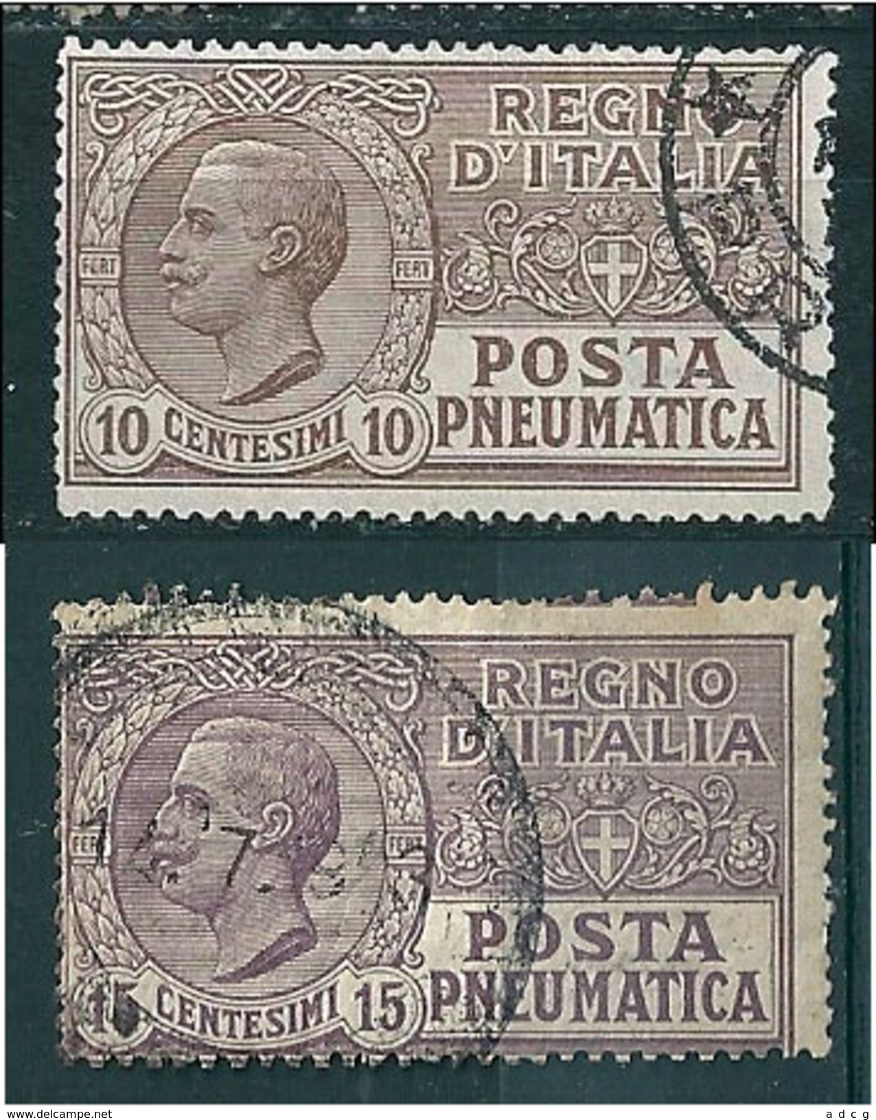 1913 1921  POSTA PNEUMATICA  10 + 15 C  2 Valori USATO - Pneumatic Mail