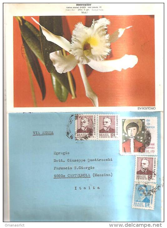 79905)lettera Posta Aerea Da Brasile Italia( Messina) - Airmail