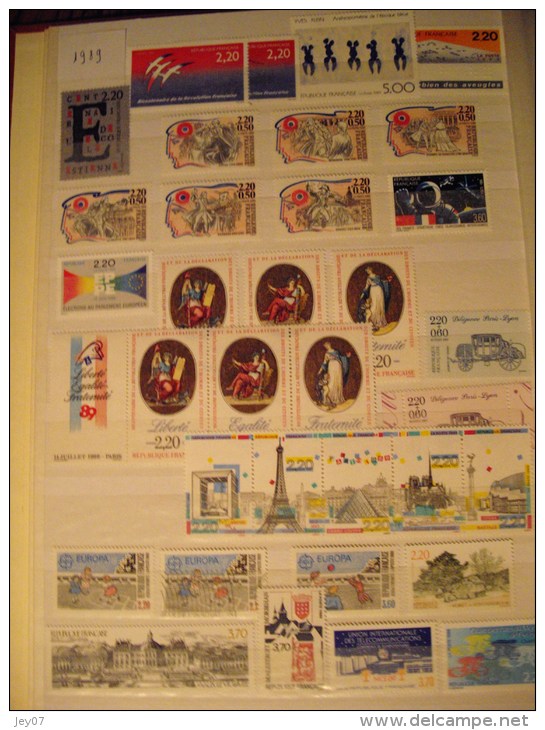 FRANCE Année 1989 Complete Neufs  Sans Charnieres + Préoblitairés + Timbres De Services + Carnets - 1980-1989