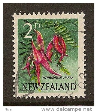 NZ 1960 2d ZFA Flaw SG 783c U QT733 - Plaatfouten En Curiosa