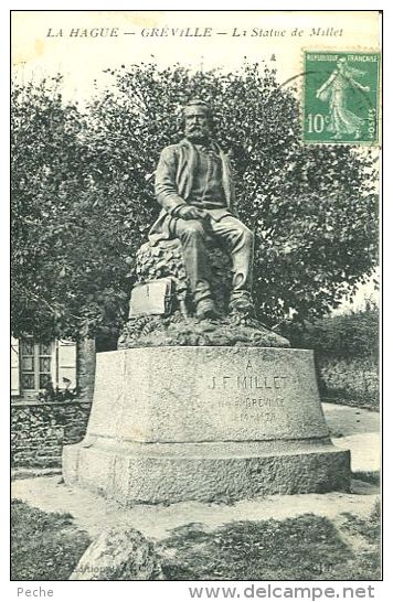 N°33790 -cpa La Hague Greville -la Statue De Millet- - Autres & Non Classés