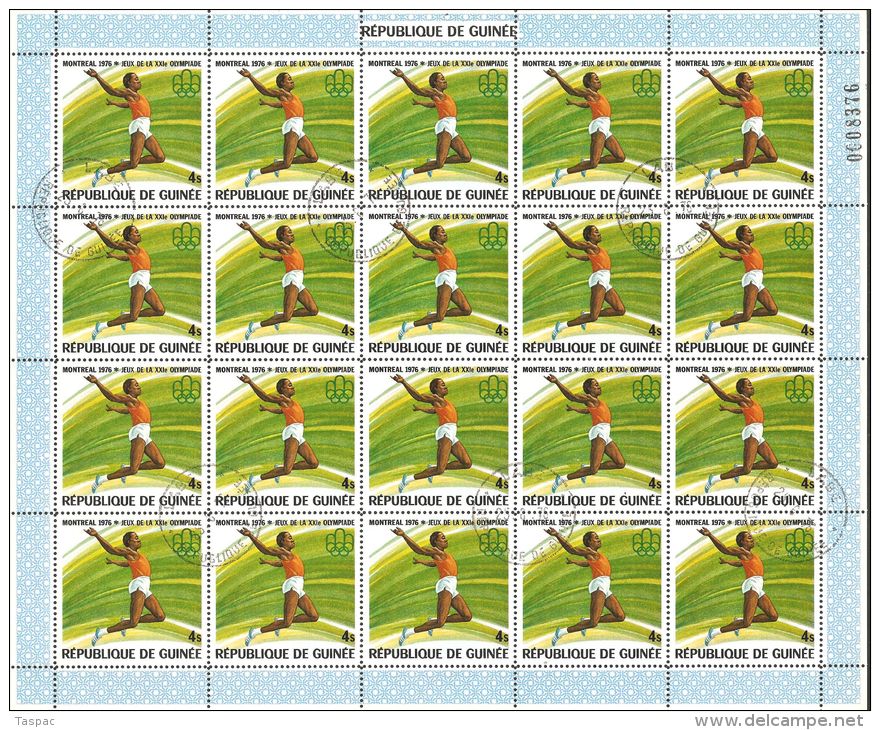 Guinea 1976 Mi# 740-751 A Used - Complete Set In Sheets Of 20 - 21st Olympic Games, Montreal - Estate 1976: Montreal