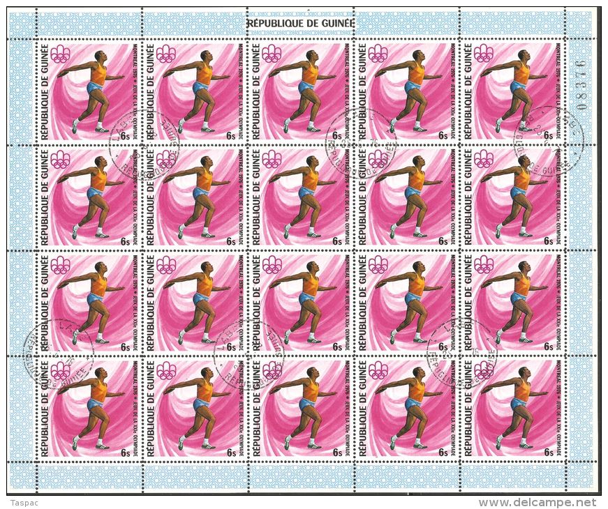 Guinea 1976 Mi# 740-751 A Used - Complete Set In Sheets Of 20 - 21st Olympic Games, Montreal - Estate 1976: Montreal