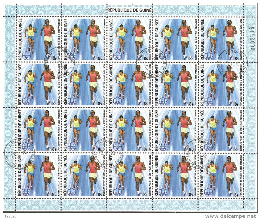 Guinea 1976 Mi# 740-751 A Used - Complete Set in Sheets of 20 - 21st Olympic Games, Montreal