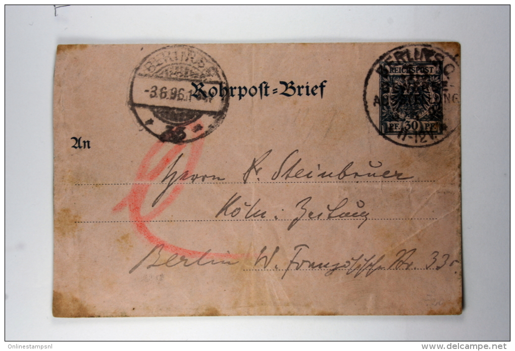 Germany: Rohrpost-Umschläge 1889 Reichspost - Omslagen